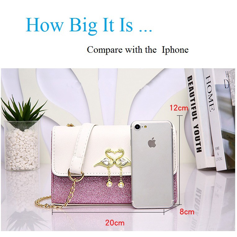 Túi Đeo Chéo, Túi Đeo Chéo T15 Thiên Nga  Màu Hồng