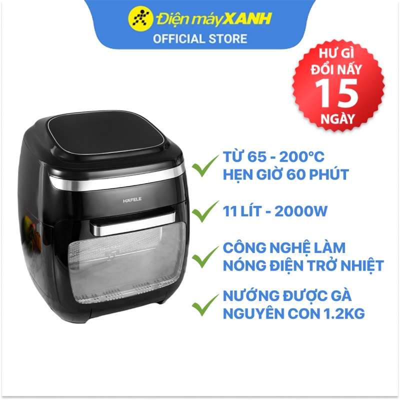 Nồi chiên không dầu Hafele AF-602A (535.43.711) 11 lít công suất 2000W - Hàng chính hãng BH 12 tháng