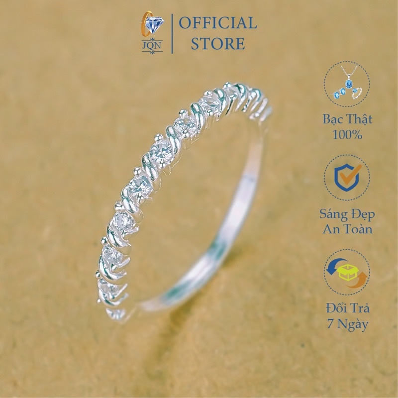 Nhẫn Bạc Nữ JQN Nhẫn Đá Nhỏ Xoắn Giá Rẻ N10