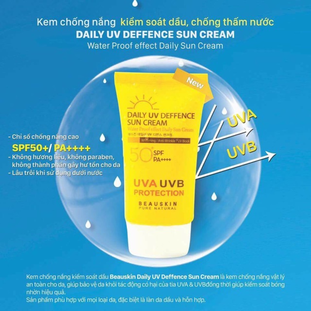 Kem chống nắng vật lý BEAUSKIN Daily UV bảo vệ da tuyệt đối