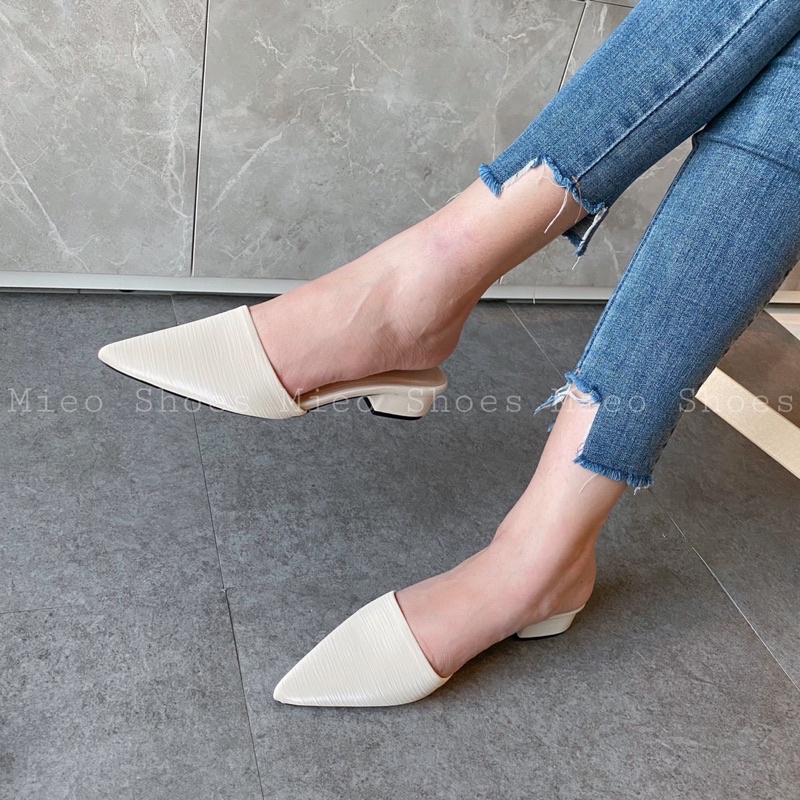 DÉP SỤC TRƠN VÂN DA MỚI SIÊU ĐẸP ( MIEO SHOES D707 D708)