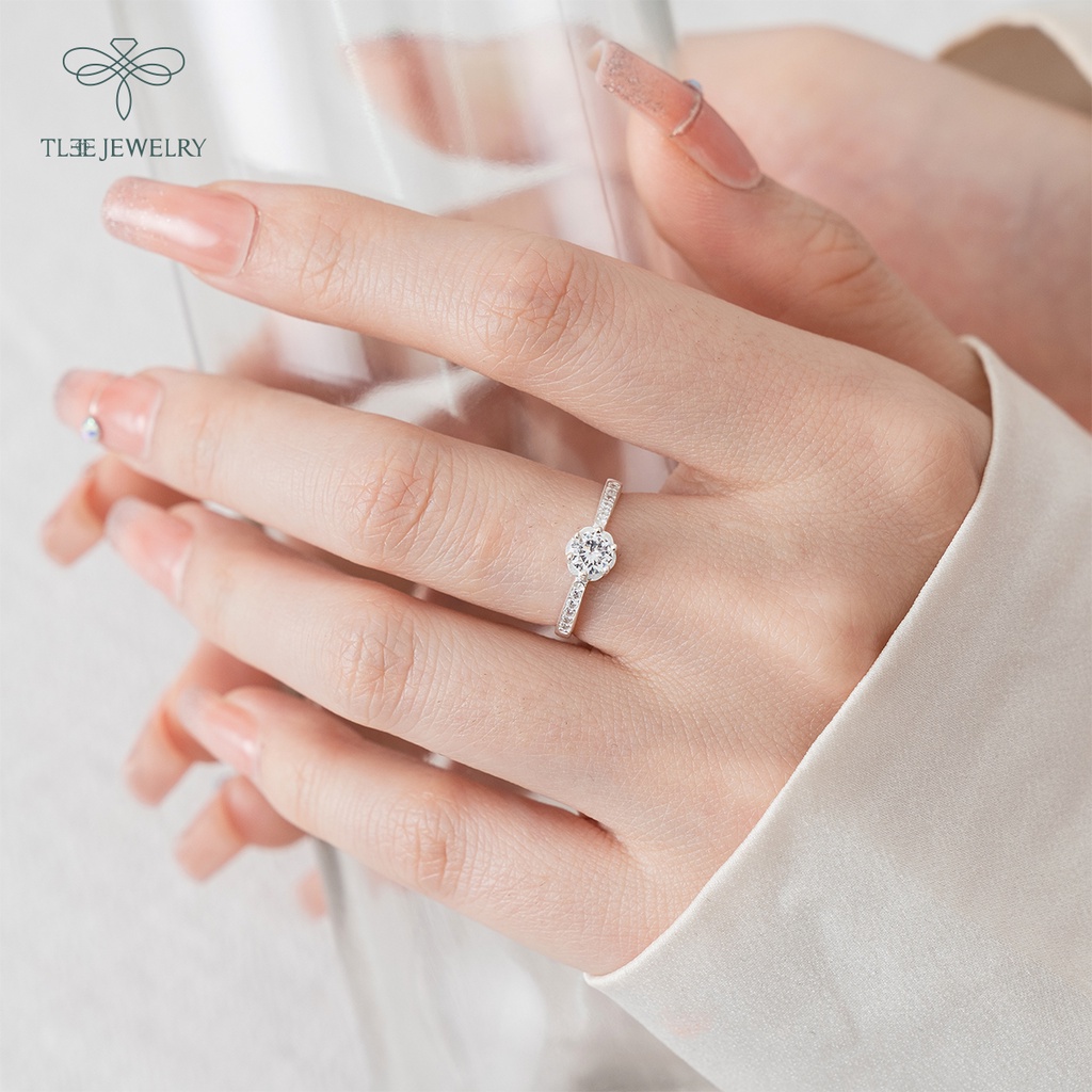 Nhẫn bạc nữ TLEE ổ 6 chấu thuôn cách điệu thời trang NCJ A0215