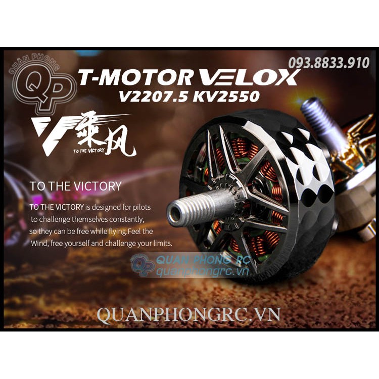 T-Motor Velox V2207.5 KV2550 Brushless Motor