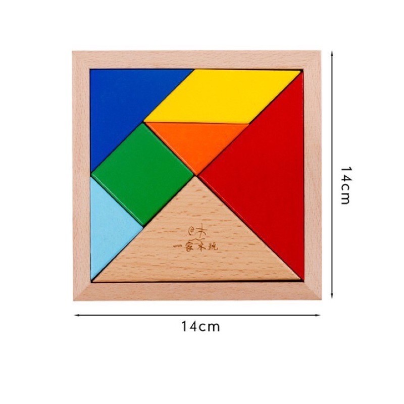 [SIÊU TRÍ TUỆ] Đồ Chơi Xếp Hình, Xếp Gạch Trí Tuệ Tangram Bằng Gỗ - BEOFAMILY - Nhỏ gọn, dày 1.2cm, nhiều màu