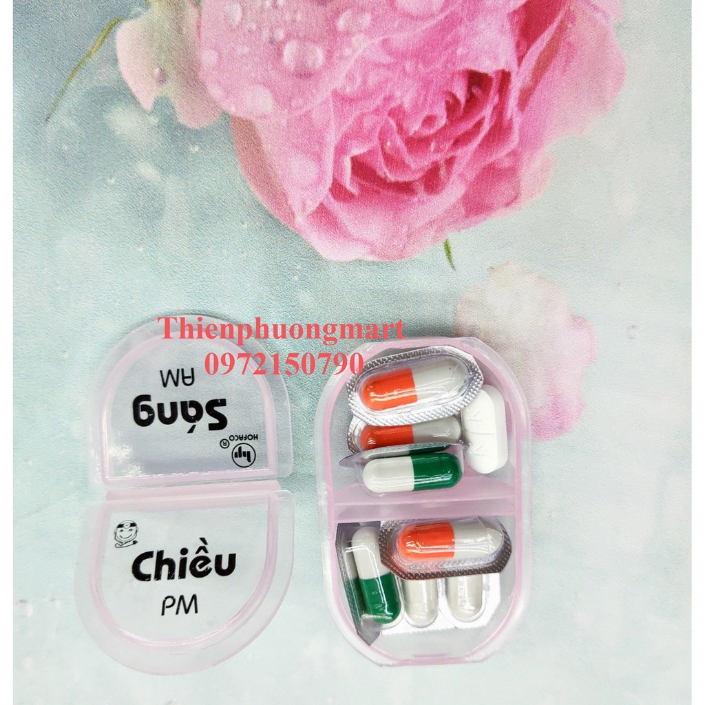 Hộp chia thuốc 2 ngăn - Sáng & Chiều