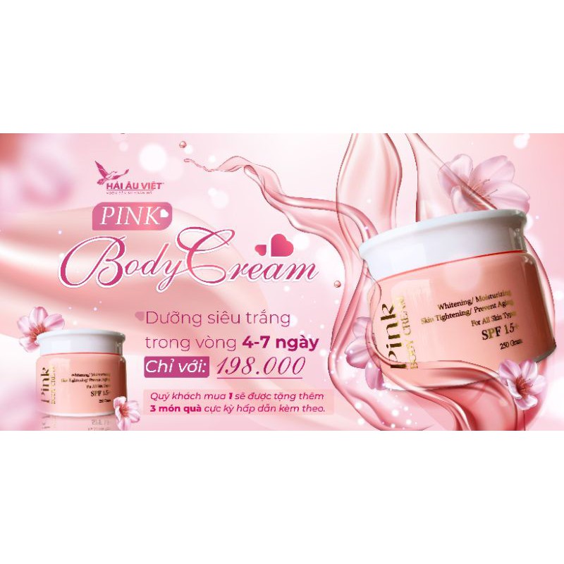 Kem Body PINK Hải Âu Việt , Trắng sau 5-7ngày