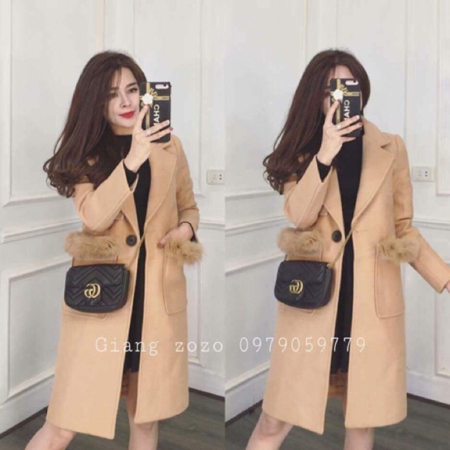 Combo áo dạ túi lông+ giày thể thao c