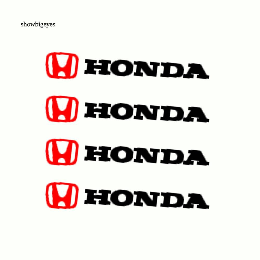 4 Decal dán trang trí phản quang hình Logo Honda