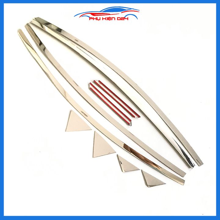Bộ nẹp viền chân kính cong kính Hyundai Elantra 2016-2019-2020-2021 Inox sáng bóng chuẩn form xe