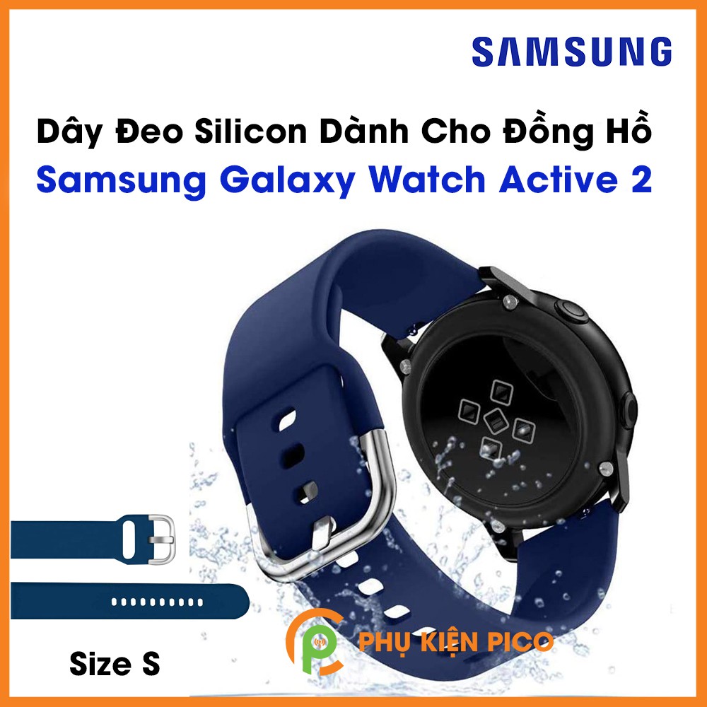 Dây silicon đồng hồ Samsung Galaxy Watch Active 2 bản 20mm màu xanh dương size S