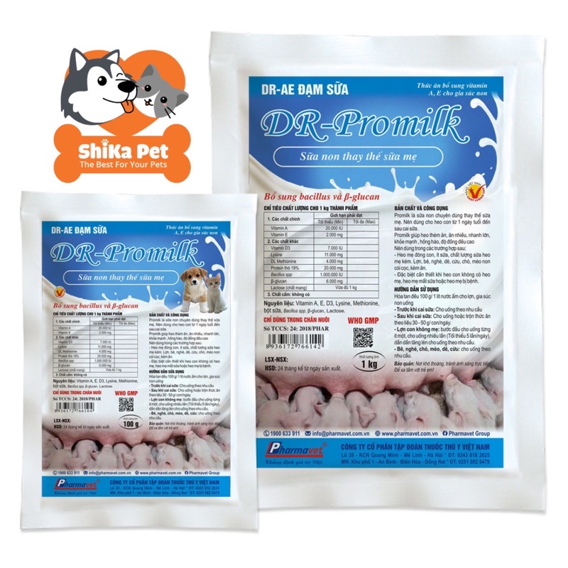 Sữa Non Cho Chó, Mèo, Gia Súc Dr Promilk 100g