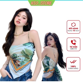 Áo yếm nữ 2 dây cột nơ mút ngực áo yếm hở lưng vải lụa mềm mại áo yếm croptop cột dây đi biển