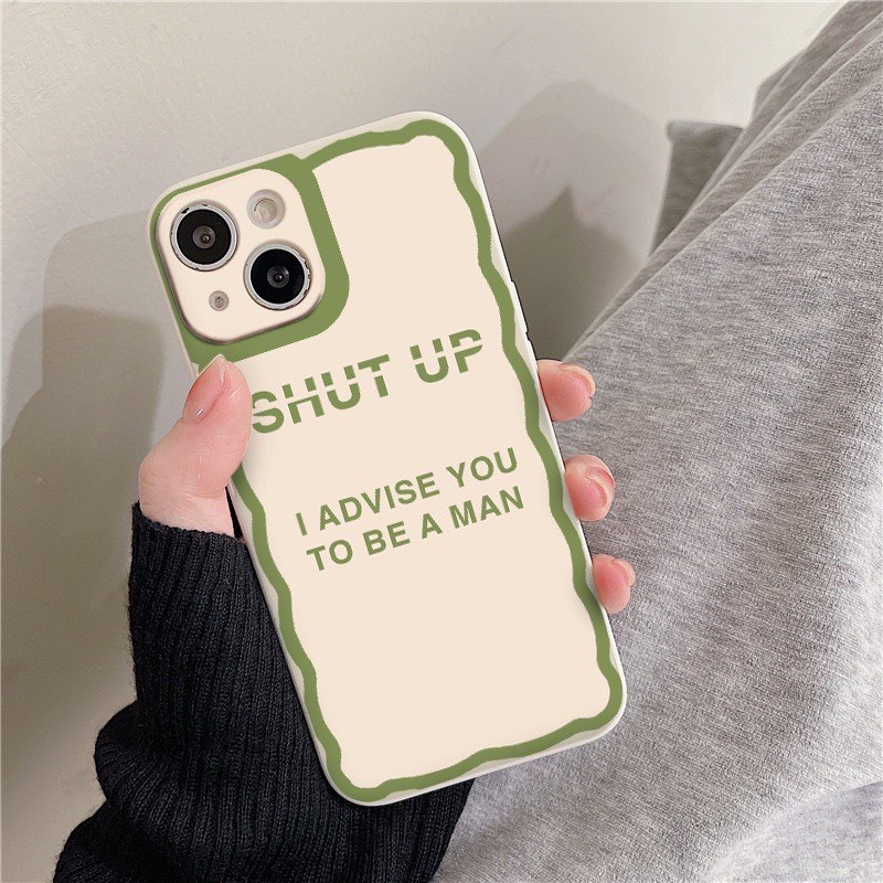 Ốp Lưng Iphone Cạnh Vuông, Bảo Vệ Camera Hình Shut Up ip 7Plus,8plus,x,xs,xsmax,11,11promax,12,12promax,13,13promax