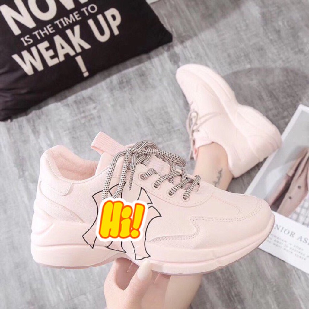 FREE SHIP 50K Giày thể thao độn đế nữ , giày sneaker nữ đế độn in chữ 3 màu siêu đẹp