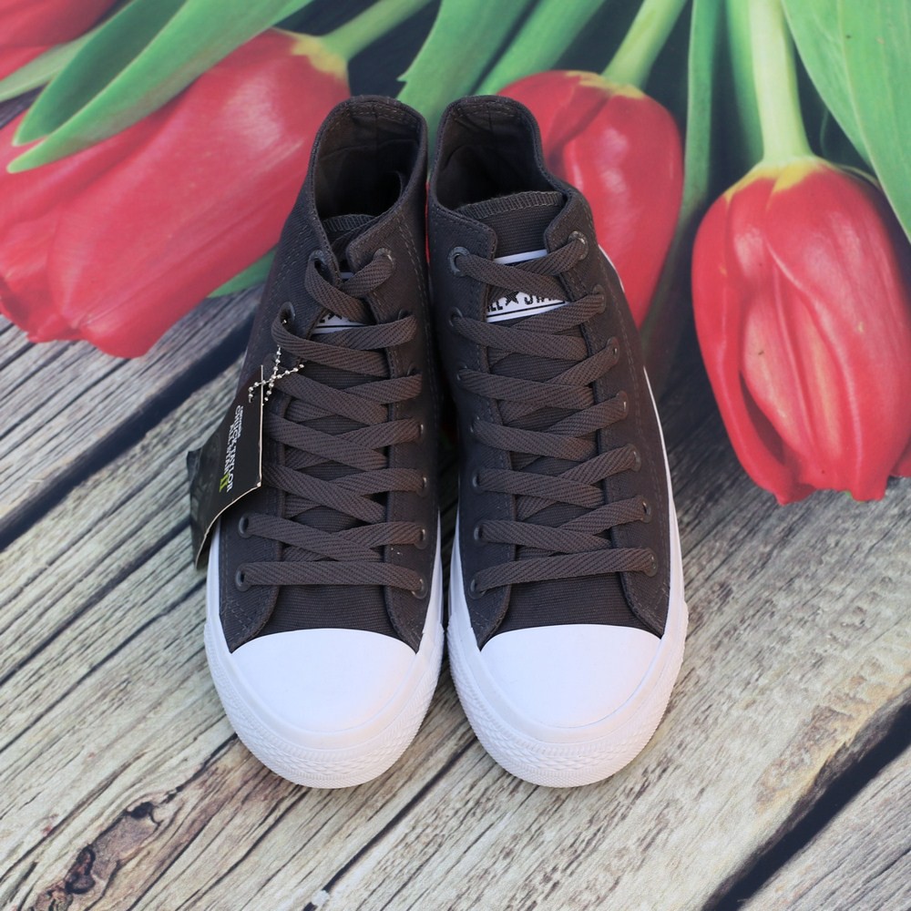 Giày Sneaker Chuck 2 Xám Đậm Nam Cổ Cao ZRF