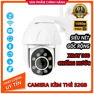 Camera ip yoosee ngoài trời ptz2 fullhd tiếng việt - xoay 360 kèm thẻ 32 gb