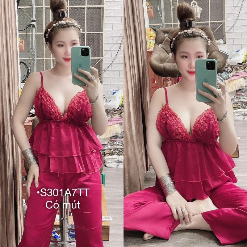 SET NGỦ 2 DÂY REN NGỰC QUẦN NƠ DÀI