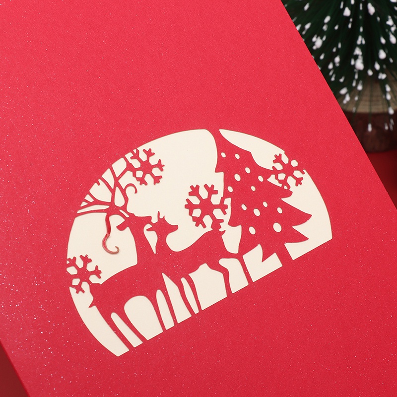 [newnorthcast 0611] Christmas 3D pop-up greeting card greeting card Christmas forest Christmas Eve