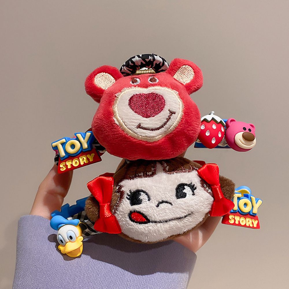 Kẹp tóc acrylic hình gấu dâu tây phong cách Hàn Quốc cổ điển cho nữ