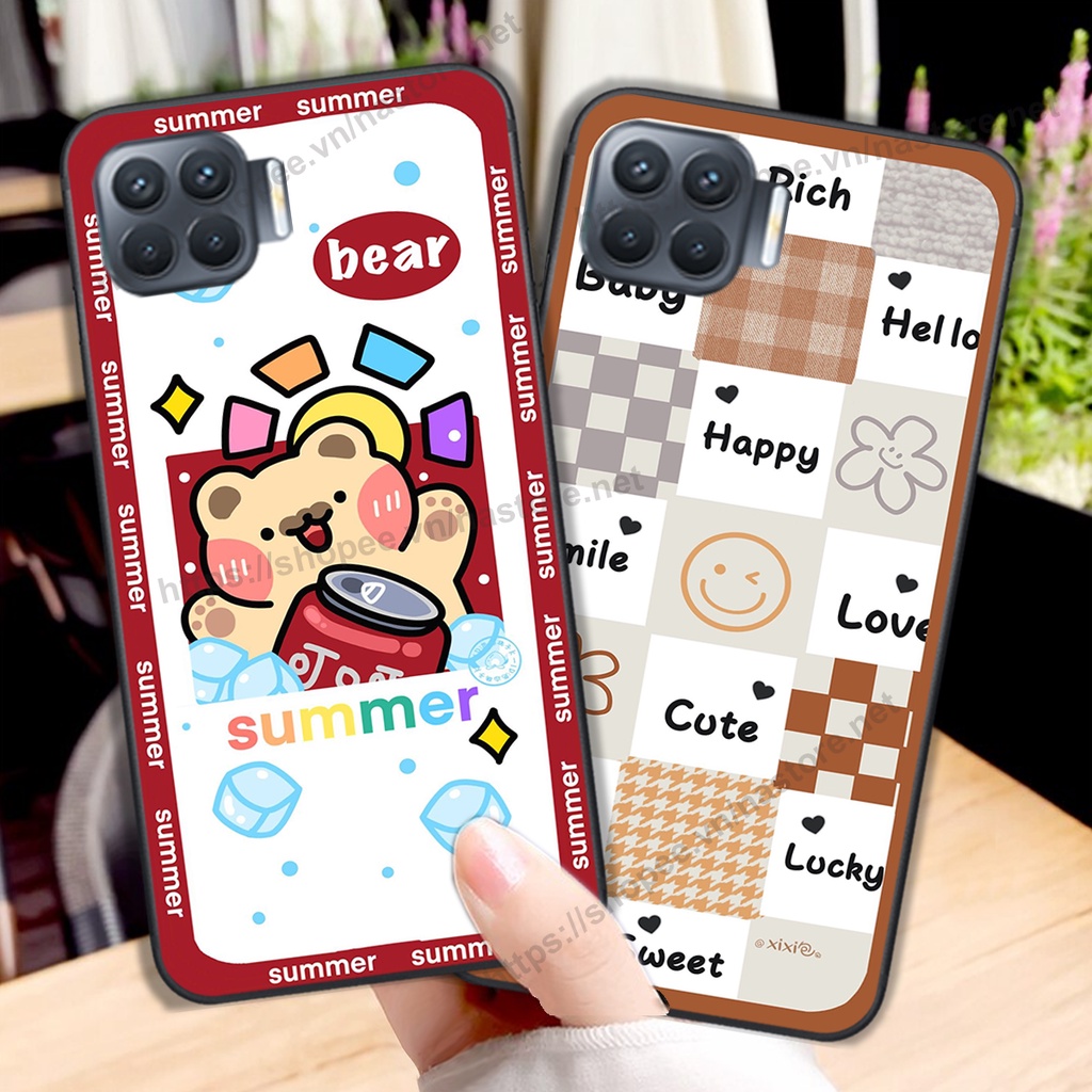 Ốp lưng Oppo A73 / A93 trái tim hình gấu cute cá tính, giá rẻ, cực bền