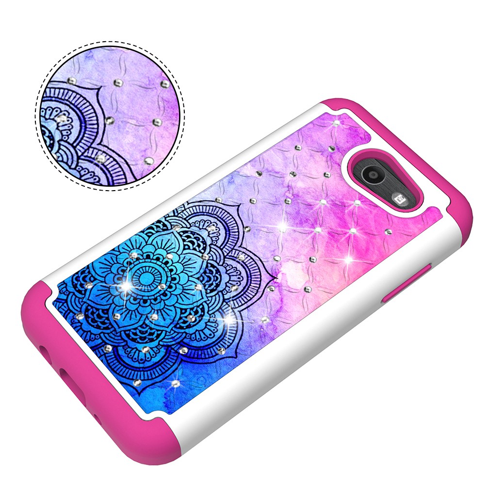 For Samsung J3 (2017) US/J3 Prime/J3 Emerge/J327 Cell Phone Case Diamond Pattern