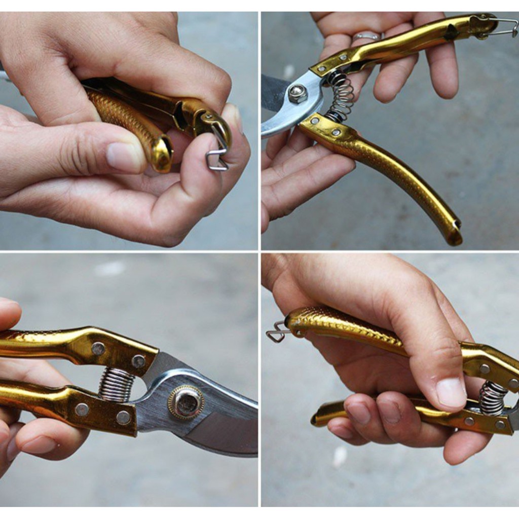 Kéo cắt cành cây cán mạ vàng siêu bền giá rẻ (cắt được cành 5cm) Kìm Cắt Tỉa Cành