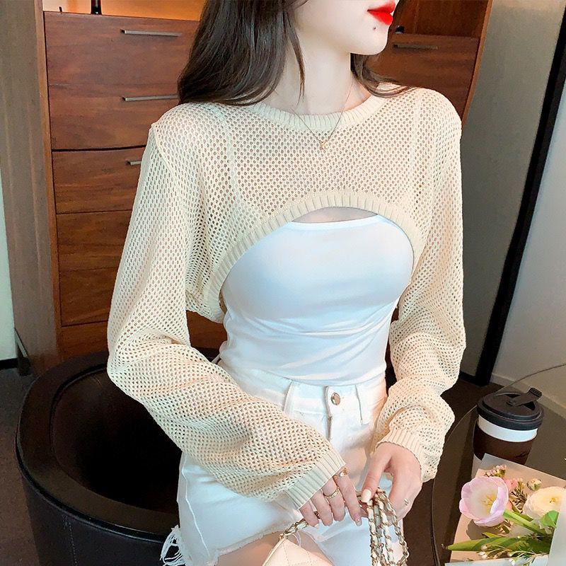 Áo Khoác Chống Nắng Mùa Hè Dáng Ngắn Và Váy Dây Phong Cách Mới Cho Nữ