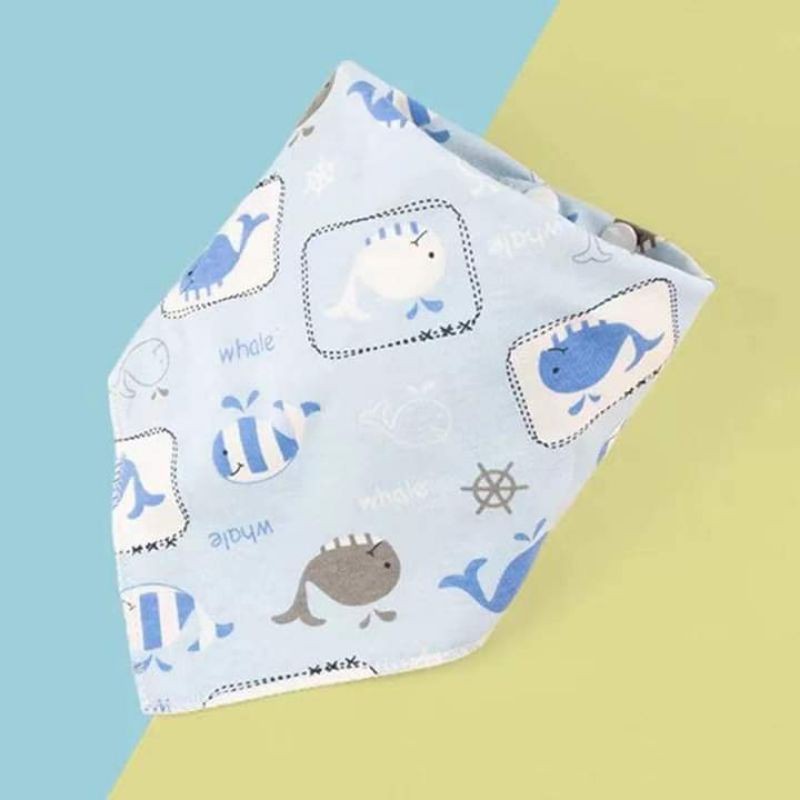 Ninikids: Khăn quàng cổ cotton 2 lớp( có 2 nấc cúc bấm) khăn tam giác, đồ dùng cho bé
