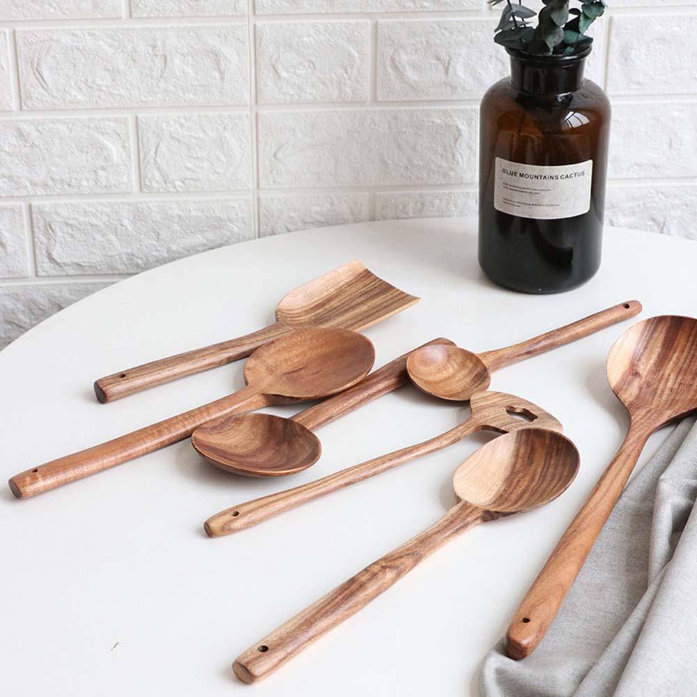 Muỗng Gỗ Nấu Ăn Chống Dính Tiện Lợi Cho Nhà Bếp