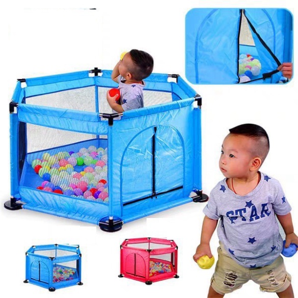 QUÂY CŨI LỤC GIÁC 2 TRONG 1 CÓ CỬA + 10 BÓNG tongkhodochoi.12