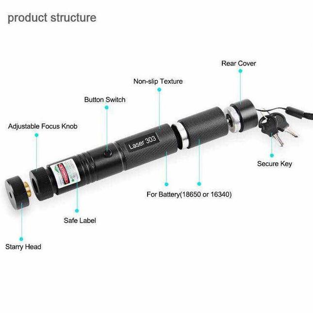 Bút Chiếu Tia Laser Xanh Lá / 303 303 Màu Đen