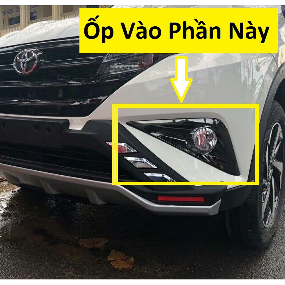 Ốp Viền Đèn Gầm Trước Toyota Rush 2018-2021 Nhựa ABS Mạ Crom Cao Cấp