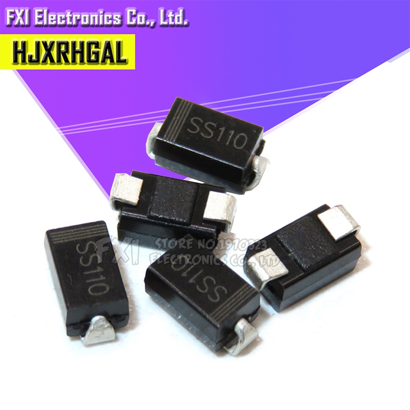 Set 100 Điốt Chỉnh Lưu SS110 SR1100 SMD SMA 1A 100V Chuyên Dụng