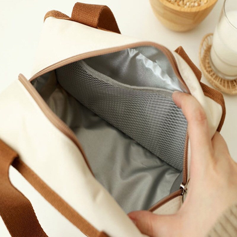 Túi bỉm sữa tả thức ăn giữ nhiệt chống thấm họa tiết thêu dễ thương phong cách hàn nhỏ gọn cho bé đi học