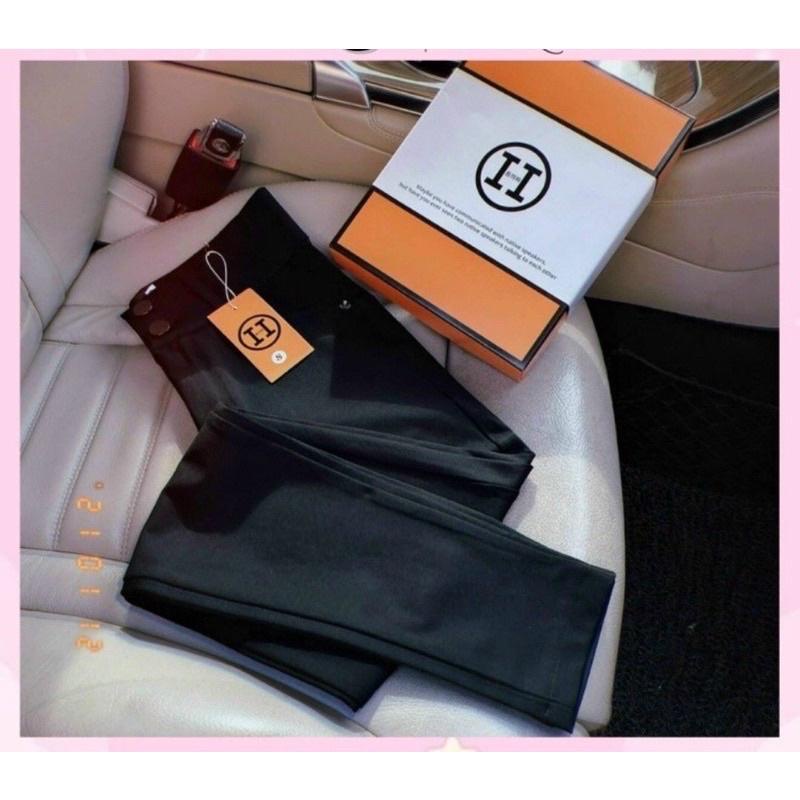 Quần Legging Nữ Cạp Cao Gen Bụng Hai Khuy Khóa Trước Túi Ốp Sau Hộp Chữ H Chất Vải Umi Hàn Loại Đẹp Siêu Co Giãn