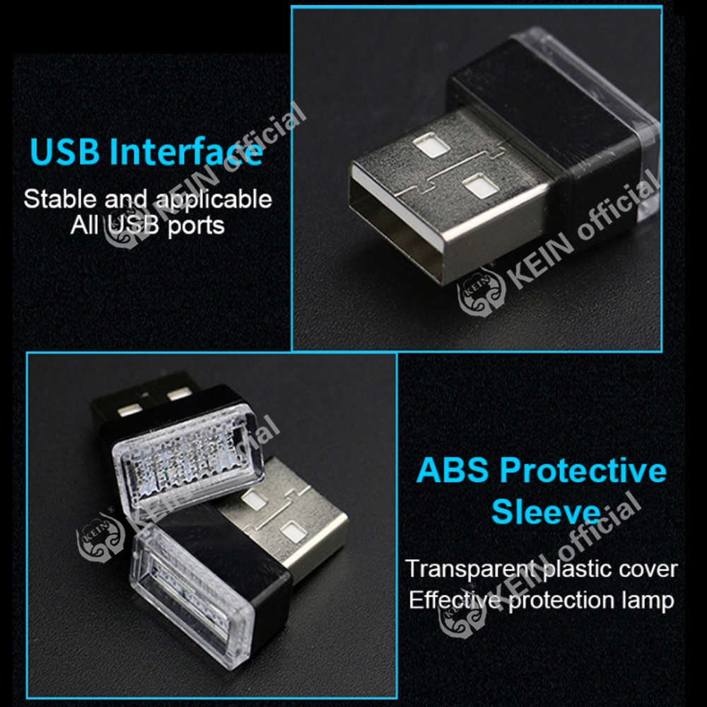 KEIN 2020 Xe Mới Nội Thất Đèn Usb Đèn Khí Quyển Nhỏ USB Bộ Phận Ô Tô Trang Trí Khẩn Cấp Đèn LED Ban Đêm Đèn trang trí động cơ xe điện thoại di động Đèn ngủ khẩn cấp