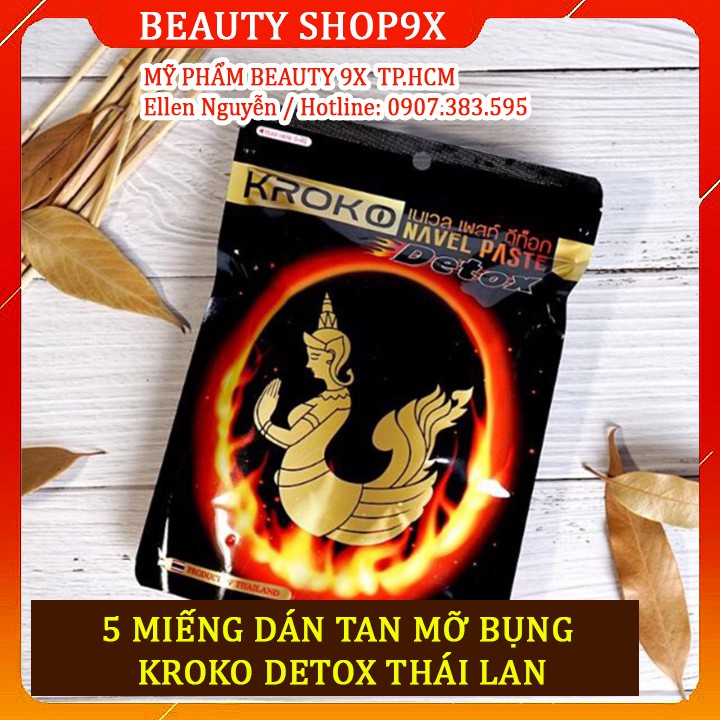 5 Miếng Dán Tan Mỡ Bụng Bắp Tay Bắp Chân Kroko Thái Lan Navel Paste (Chính Hãng)