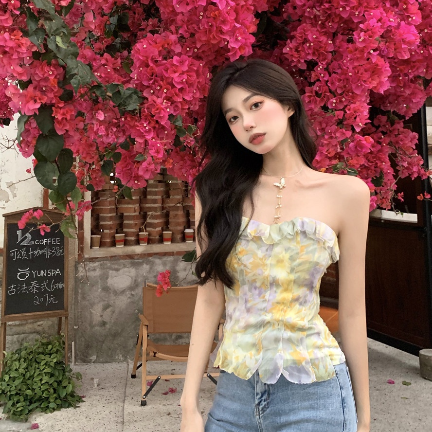 Áo Ống Hoạ Tiết Hoa Thiết Kế Hợp Thời Trang Cho Phái Nữ