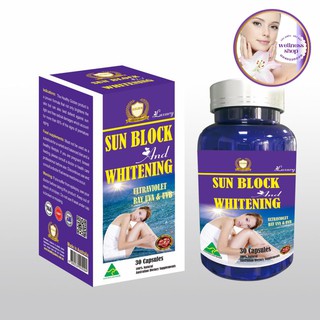 Viên uống chống nắng và làm trắng da nội sinh /Chống tia cực tím, tia tử ngoại UVA & UVB / Sun Block and Whitening Skin