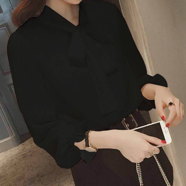 Áo Sơ Mi chiffon Mỏng Dáng Rộng Cổ Chữ V Cột Dây Kích Thước Lớn Phong Cách Hàn Quốc Cho Nữ NZ-CS-44