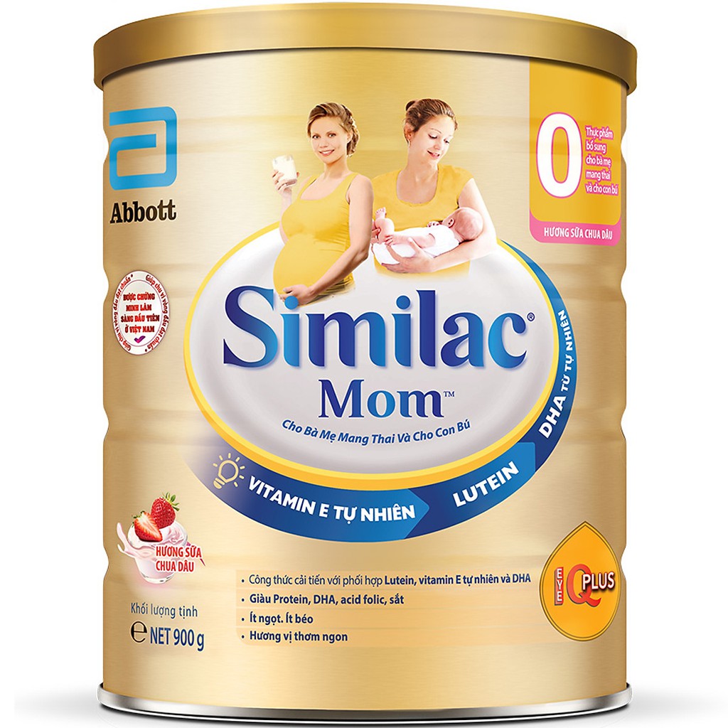 Sữa Bột Similac Mom IQ Hương Sữa Chua Dâu - 900g