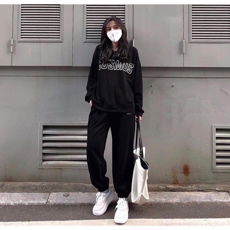 Set bộ đồ nỉ dài tay nam nữ form rộng unisex COSMOS 🌸Set đồ nữ dài tay hoodie Ulzzang 🌸 freeship 🌸 sale