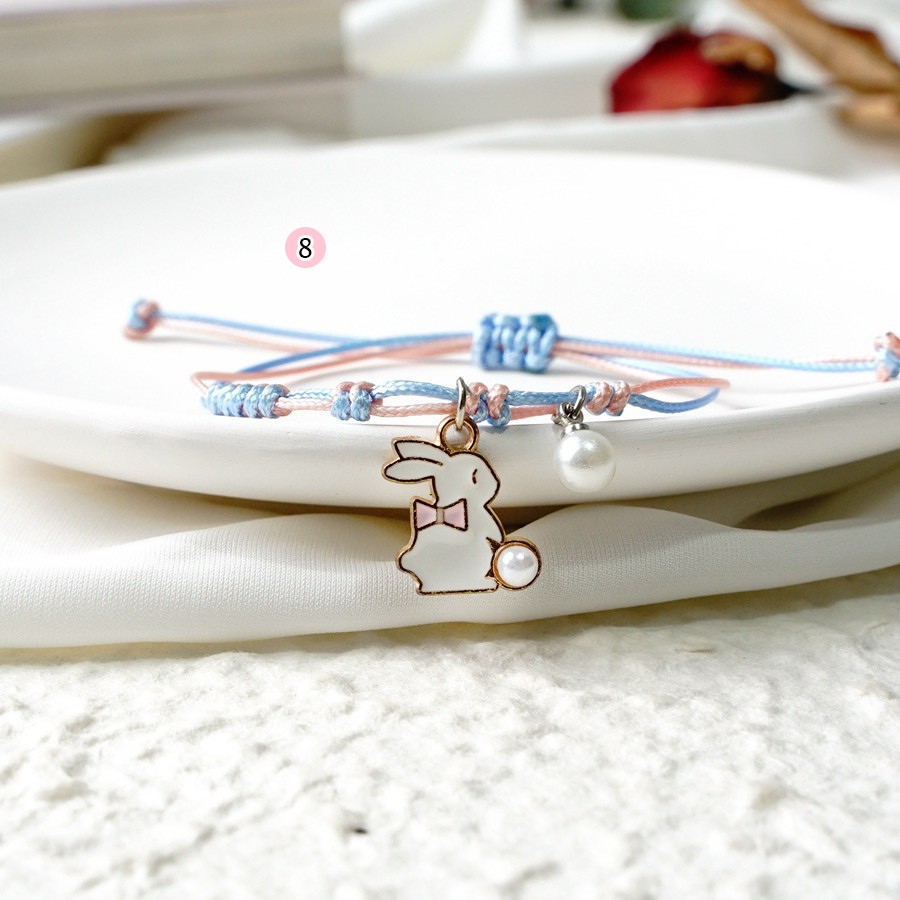  [ẢNH VÀ CLIP THẬT] Vòng tay handmade Thỏ trắng và Bao thư cute phong cách Hàn Quốc
