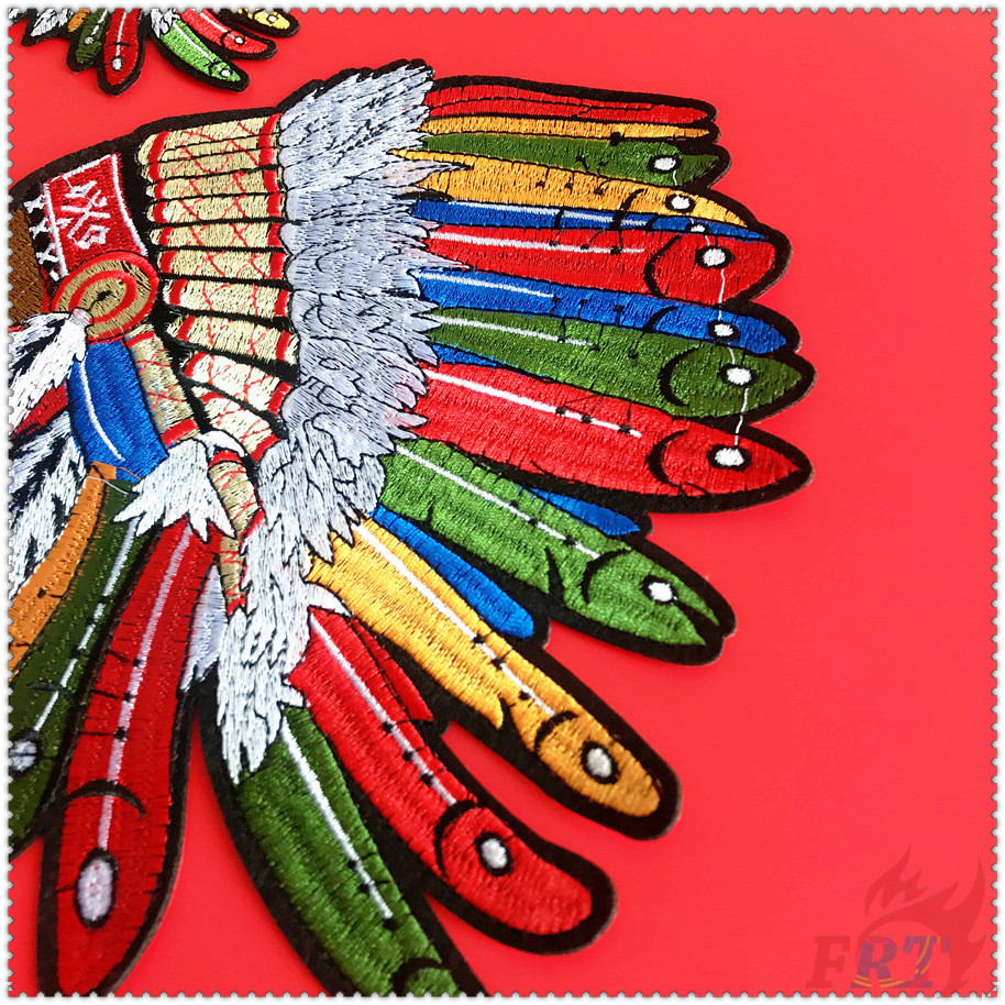 Miếng vá ủi thêu họa tiết lông vũ phong cách Ấn Độ độc đáo