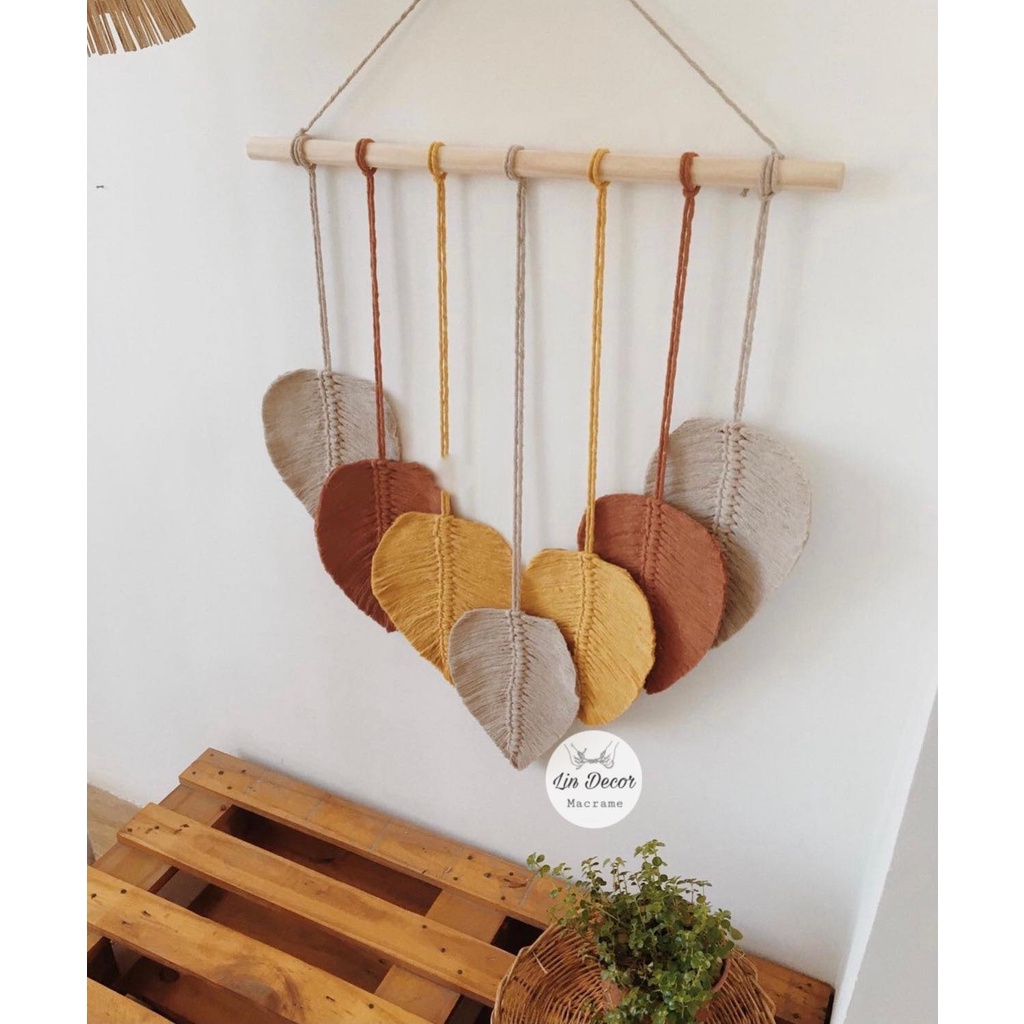 Mành 7 Lá Macrame Mix Màu Trang Trí Decor Nhà Cửa, Homestay...