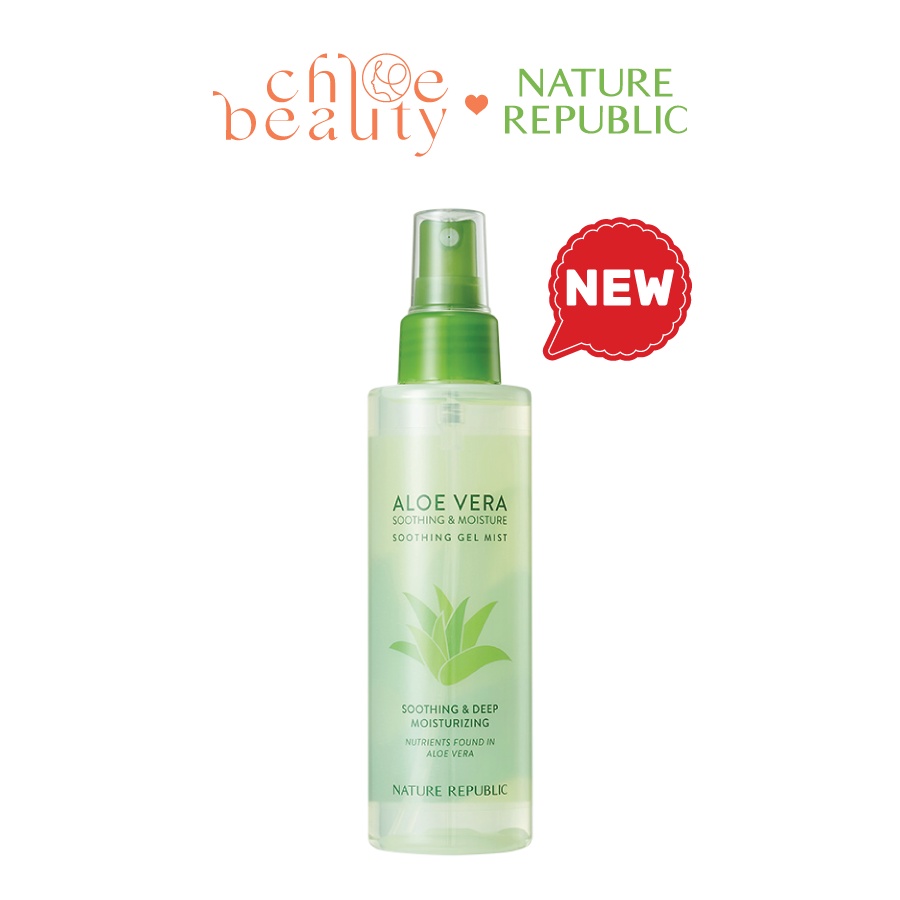 Xịt khoáng Lô hội NATURE REPUBLIC Soothing & Moisture Aloe Vera 92% Soothing Gel Mist 155ml