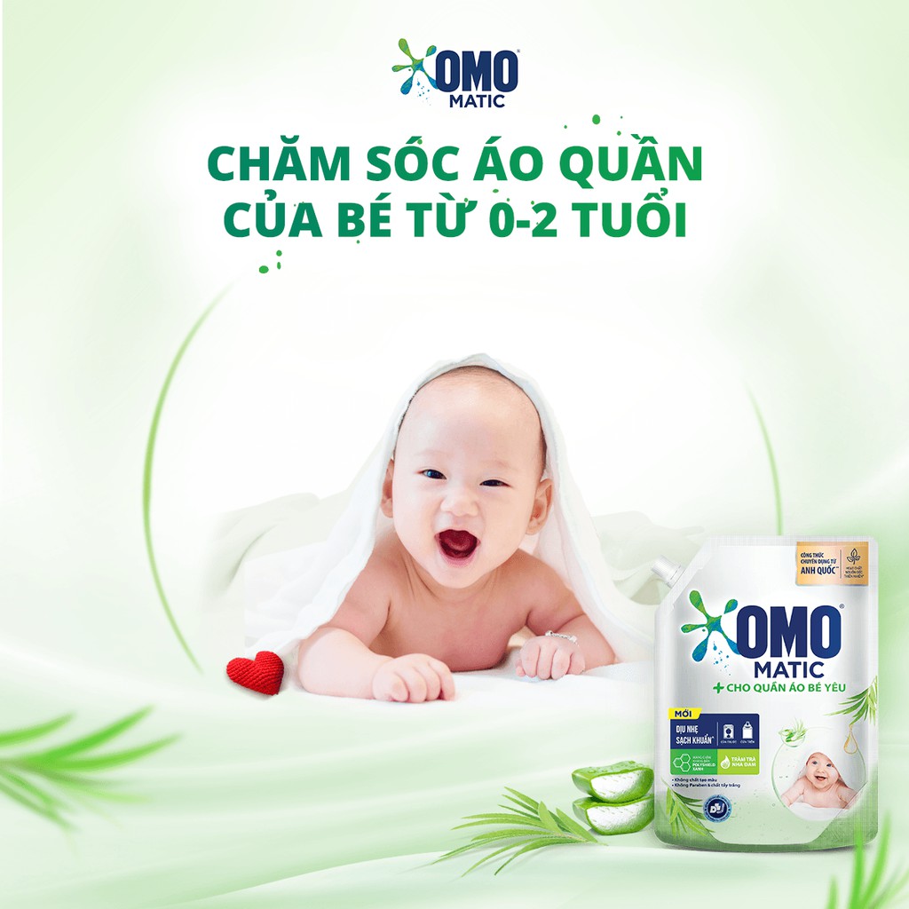 Nước giặt OMO Matic cho quần áo bé yêu mới 2Kg