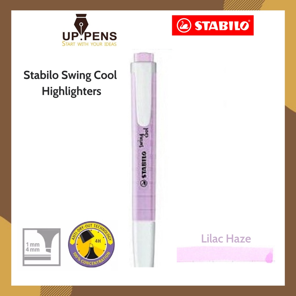 Bút dạ quang Stabilo Swing Cool Highlighter - Màu tím pastel (Lilac Haze)