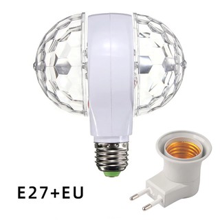 Đèn led quả cầu xoay pha lê 7 màu đôi tặng đui đèn
