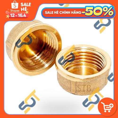 [BỊT REN 21 &amp; 27] Nút đầu bịt ren trong ngặn chặn dòng chảy &amp; khí nén ren BSP - Đồng đúc (Brass pipe plug cap female)